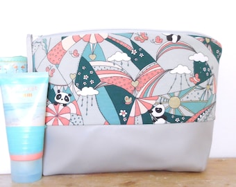 Trousse de toilette L Panda, trousse de toilette enfant, trousse cosmétique femme, grande trousse de toilette, trousse de toilette vegan