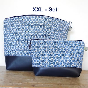 Ensemble de trousses de toilette XXL, avec 4 poches intérieures, trousse de toilette XXL grande, trousse de toilette grande, trousse de toilette femme, trousse de toilette XXL