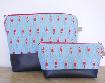 XXL Swimmer Toiletry Bag Set//Women's Toiletry Bag//Large Women's Toiletry Bag//Gift for Swimmers//Pool Toiletry Bag