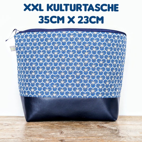 Neceser XXL con 4 bolsillos interiores, neceser XXL grande, neceser grande, neceser mujer, neceser XXL