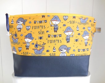 Children's toiletry bag for boys, pirate-themed wash bag, children's toiletry bag for boys, toiletry bag for kids (boys)