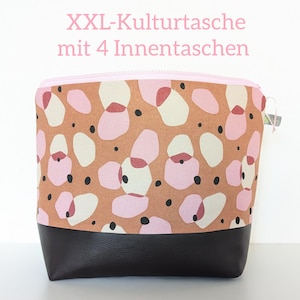XXL Kulturbeutel mit 4 Innentasche, XXL Kulturtasche groß, Kulturbeutel Damen groß, Kulturbeutel Damen, Waschtasche XXL