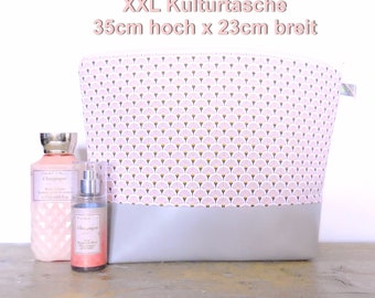 Trousse de toilette XXL avec 4 poches intérieures, trousse de toilette XXL grande, trousse de toilette grande, trousse de toilette pour femme, trousse de toilette grande