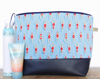 XL Toiletry Bag, Wash Bag, Vanity Bag, make up bag, gift for her, swim