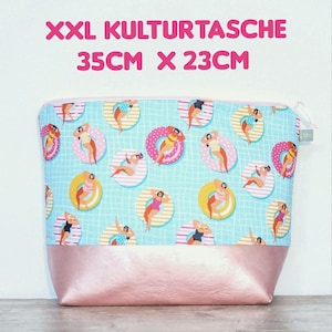 XXL Kulturbeutel Damen mit 4 Innentaschen// Kulturtasche Damen groß//Kulturbeutel Damen groß// Kulturbeutel Damen// Geschenk für Sie