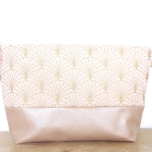 Kulturbeutel Gold, Waschtasche vegan, Kosmetiktasche, Schminktasche, Kulturtasche Damen, Kosmetikbeutel