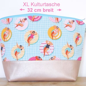XL Kulturbeutel Damen mit 2 Innentaschen//Kulturtasche Damen groß//Kosmetiktasche Damen  groß// Waschtasche Damen