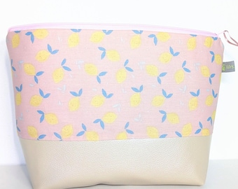 Large vegan Toiletry Bag, Toilet Bag for her, Large Wash Bag, black gold