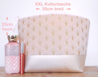 XXL Kulturbeutel mit Einteilung (4 Innentaschen), XXL Kulturtasche groß, Kulturbeutel groß , Kulturbeutel Damen, Waschtasche XXL