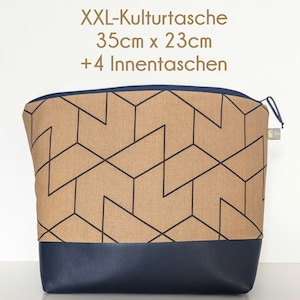 XXL Kulturbeutel Damen mit 4 Innentasche, XXL Kuluturtasche Damen groß, Kulturbeutel groß, Kulturbeutel Damen, Waschtasche XXL
