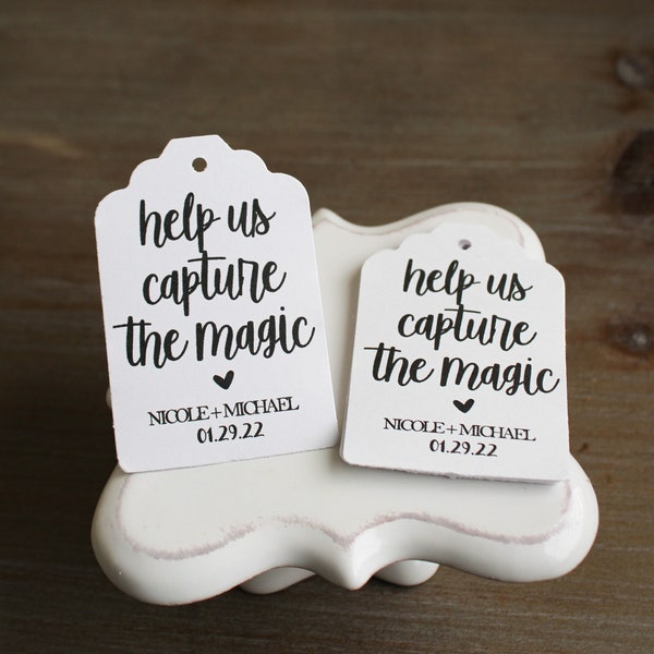 Help Us Capture the Magic  • Wedding Favors • Camera wedding favor tags