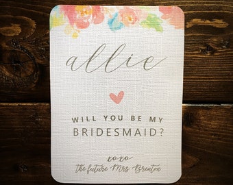 Personalized Bridesmaid Proposal Card - Floral Will you be my Bridesmaid