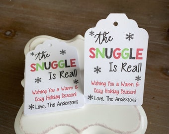 The Snuggle is Real •  Christmas or Winter gift tags • Cozy Christmas • 2 color combos available