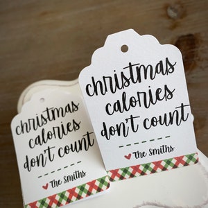Christmas Calories Don&#39;t Count •  Cookie tags • Christmas gift tags