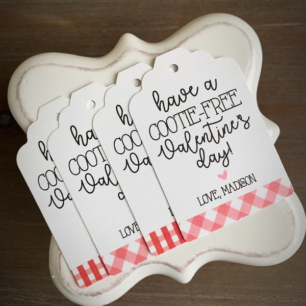 Valentine's Day Favor Tags • Cootie free Vday • Germ free Valentine’s • Valentine tag for hand soap