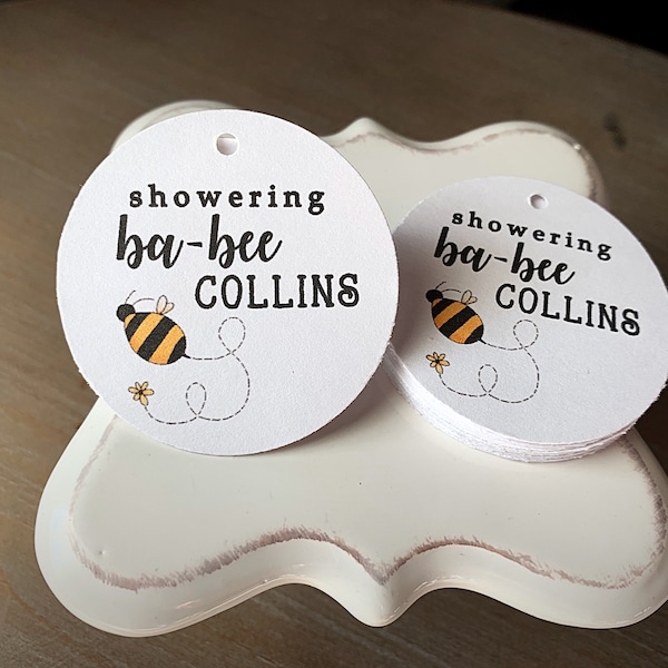Bee Baby Shower Favors • Babee shower party favor tags | Bee Themed Bag Tags | Honey Tags