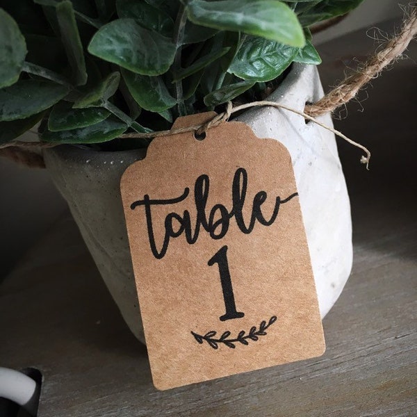 Table Numbers Tags • Table Tags for Weddings, Bridal Showers, Baby Showers, Birthdays and more!