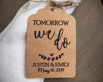 Tomorrow We Do • Rehearsal Dinner Favors and Silverware Tags • Wedding favor tags | Silverware Tags