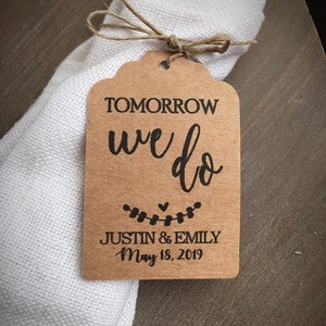 Tomorrow We Do • Rehearsal Dinner Favors and Silverware Tags • Wedding favor tags | Silverware Tags