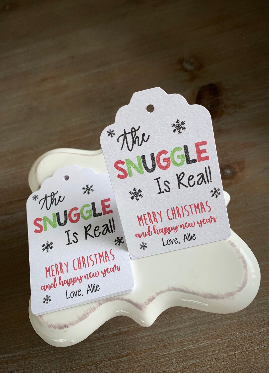 The Snuggle is Real Christmas or Winter Gift Tags 2 Color Combos