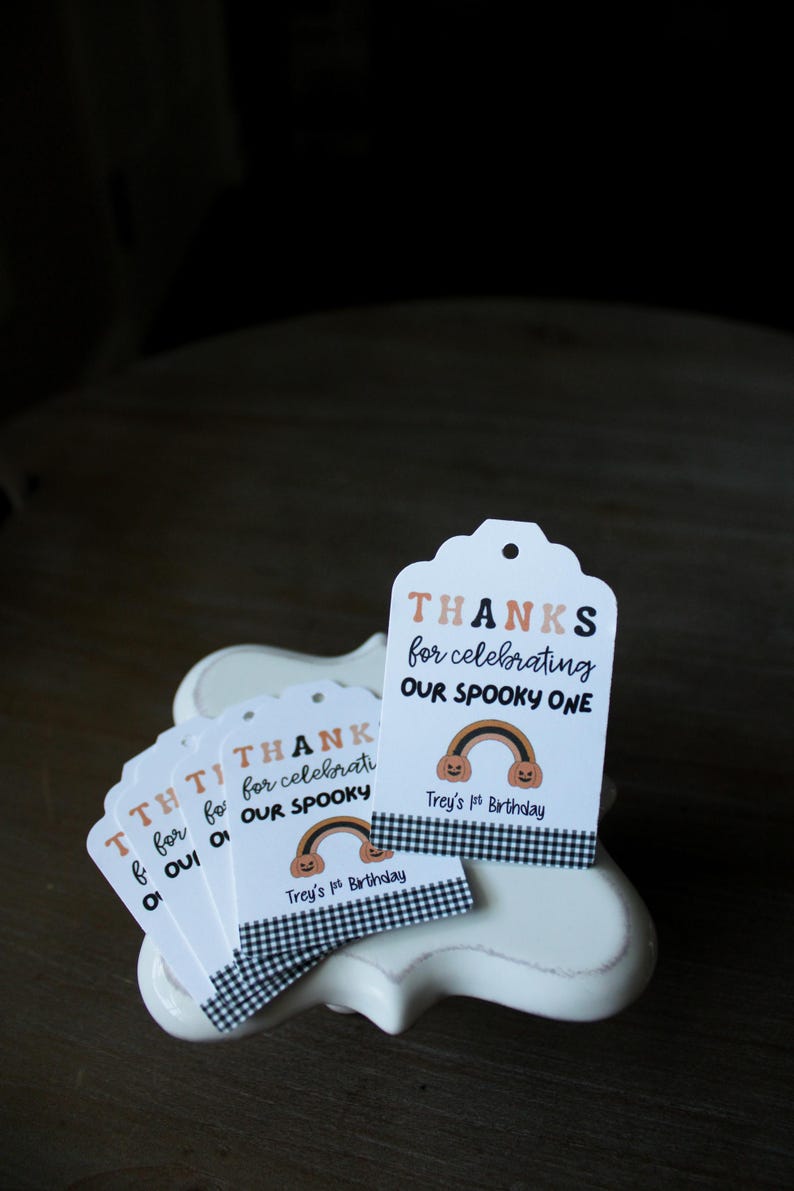 Spooky One Birthday Favor Tags – Halloween Birthday Little Pumpkin ...