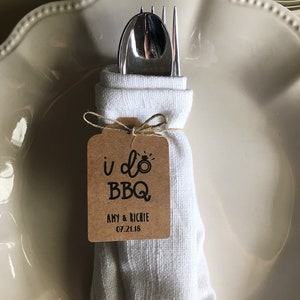 I Do BBQ - Wedding Silverware Tags | Wedding BBQ party favors