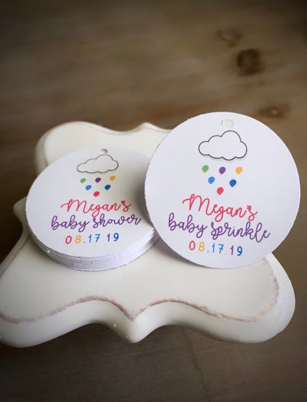 Cloud Baby Sprinkle or Baby Shower • Favor Tags • Rainbow Colors - Etsy