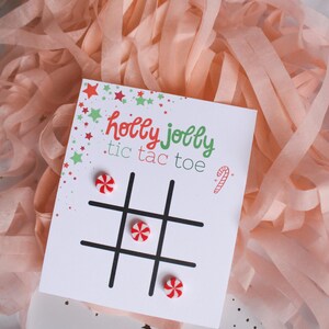 Elf Tic Tac Toe Game • Christmas Party Favor • Holiday Classroom• Stocking Stuffer • Elf Activity • Peppermint Tic Tac Toe Printed + Shipped