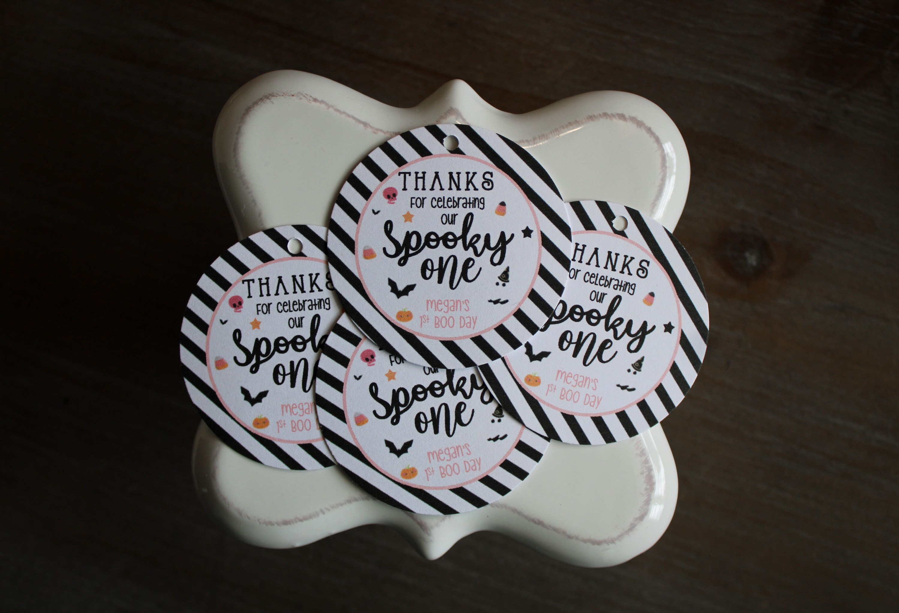 Spooky One Birthday Girl Party Favor Bag Tags • Halloween Birthday ...