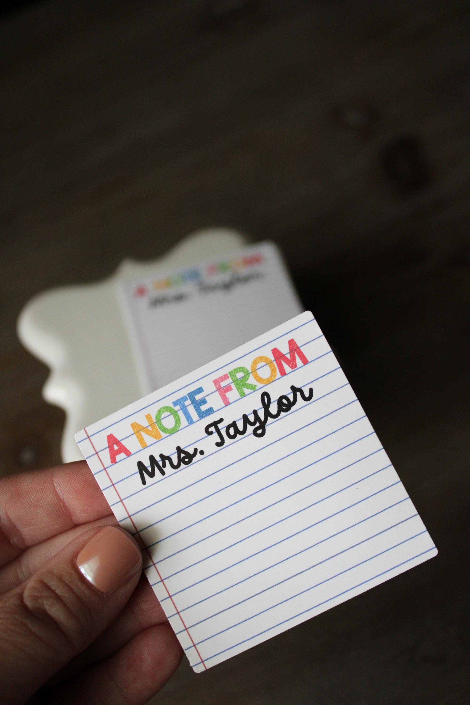 A Note From - Personalized Teacher Stationary, Teacher Gift - Rainbow ...