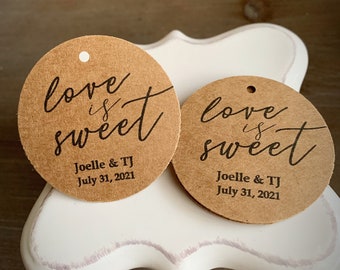 Love is Sweet - Wedding Favor Tags • Bridal Shower Tags
