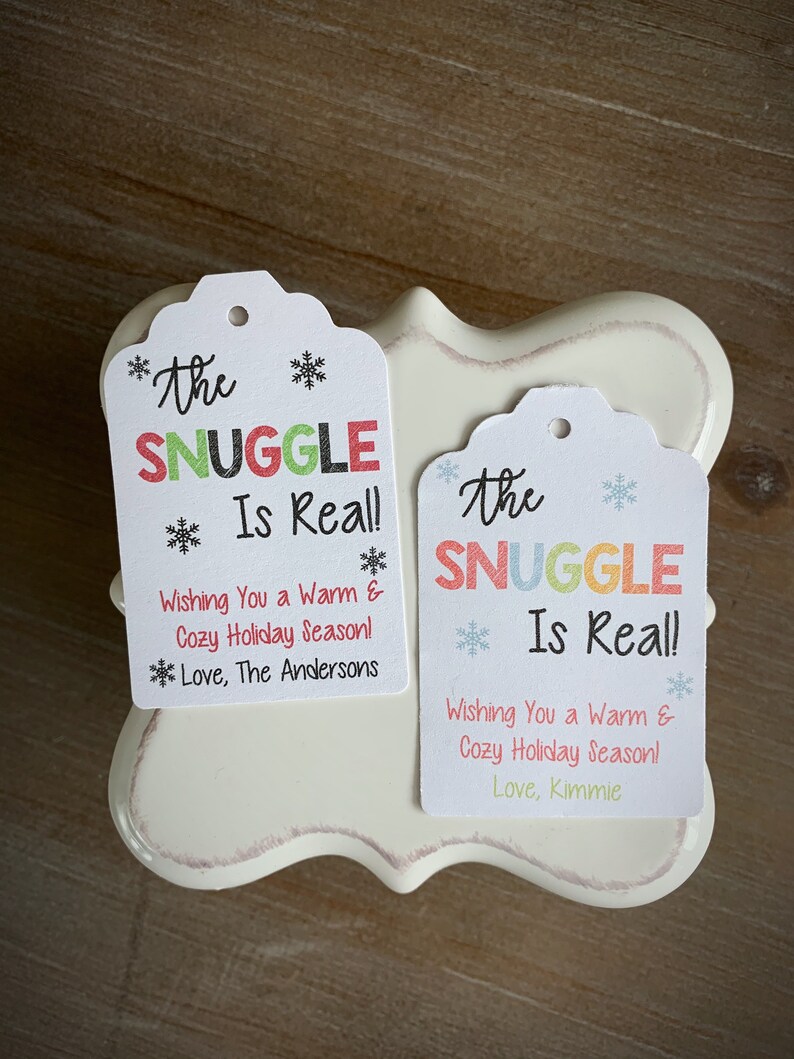 The Snuggle is Real • Christmas or Winter Gift Tags • Cozy Christmas ...