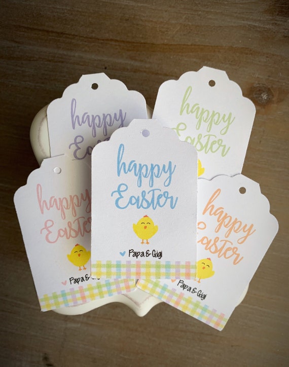 Easter Party Favor Bag Tags • Happy Easter • Chick Easter Gift Tags • 5 colors to choose from