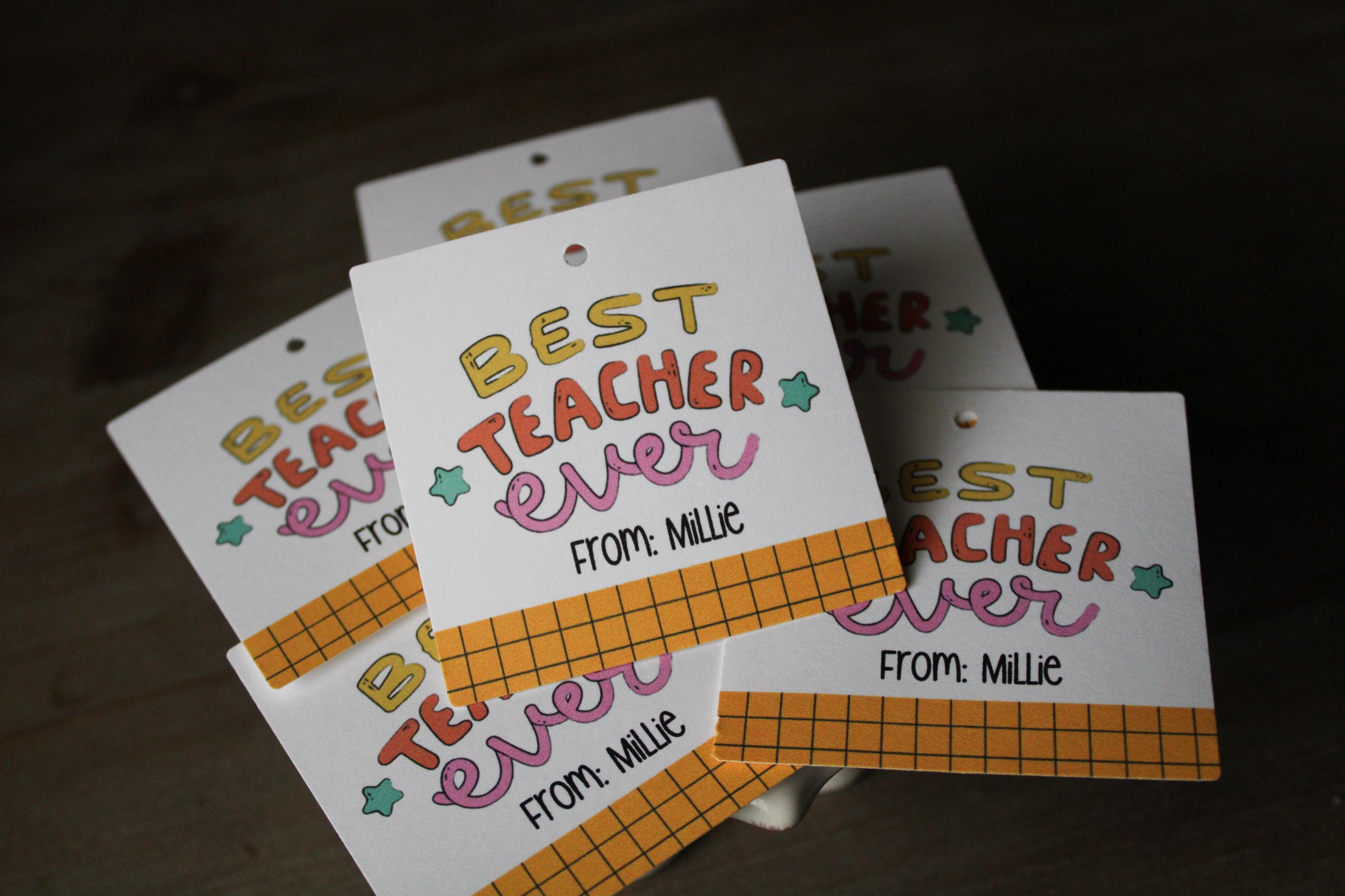 Teacher Appreciation Gift Tags Best Teacher Ever - Etsy