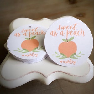 Sweet as a peach • Party favor tags