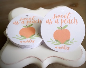Sweet as a peach • Party favor tags