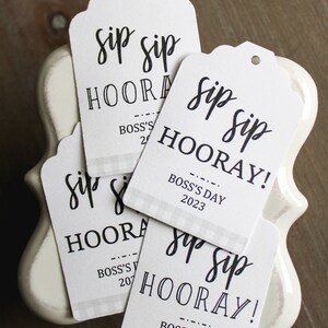 Sip Sip Hooray Celebration Tags • Gift tags • Drink tags • Wedding Favors