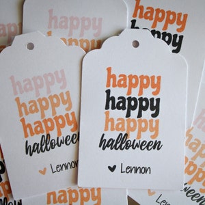 Halloween Party Favor Favor Tags • Halloween Goody Bag Tag • Pink Halloween • Retro Halloween