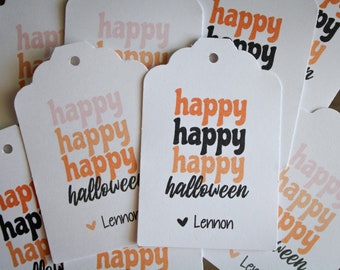 Halloween Party Favor Favor Tags • Halloween Goody Bag Tag • Pink Halloween • Retro Halloween