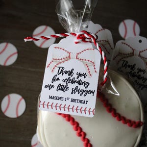Little Slugger Birthday or Baby Shower Party Favor tags • Grand Slam Baseball Party Favor Tag •