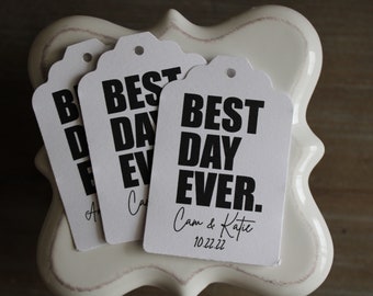 Best Day Ever • Wedding Dinner Favors and Silverware Tags • Wedding favor tags | Silverware Tags