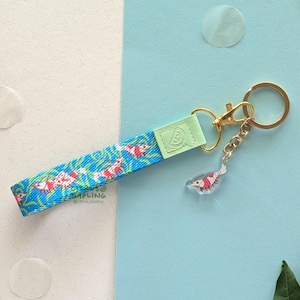Cherry Shrimps Lanyard Keychain With Charm, Mini Lanyard Key Fob For House Car Keys