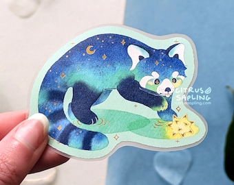 Red Panda Gold Foiled Sticker 3" Waterproof Vinyl | Notebook Laptop Water Bottle Stickers