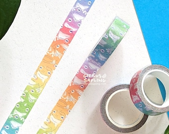 Rainbow Frog Stack Washi Tape Vertical | Cute Frog Toad Amphibians | Planner Journal Scrapbook Stationery Tape