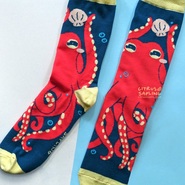 Octopus Socken Gewebte Unisex Erwachsene Größe Socken | Octopus Geschenke Kopffüßer Sea Life Accessoires