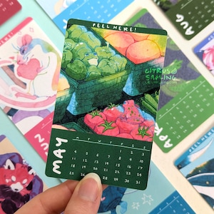 2026 Sticker Calendar 12pcs, Journal Planner Scrapbook Decorative Paper Stickers, Mini Monthly Animal Stickers