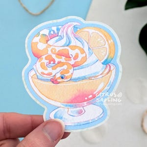 Ball Python Lemon Meringue Sticker Matte Waterproof Vinyl, Notebook Laptop Water Bottle Stickers