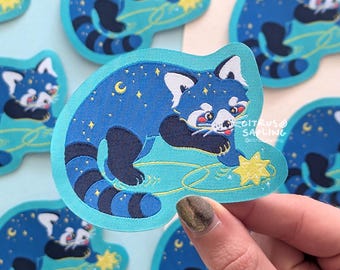 Red Panda Iron On Patch For Jackets, Woven Applique Patch, Cute Animal Patches, Red Panda Applique Gifts