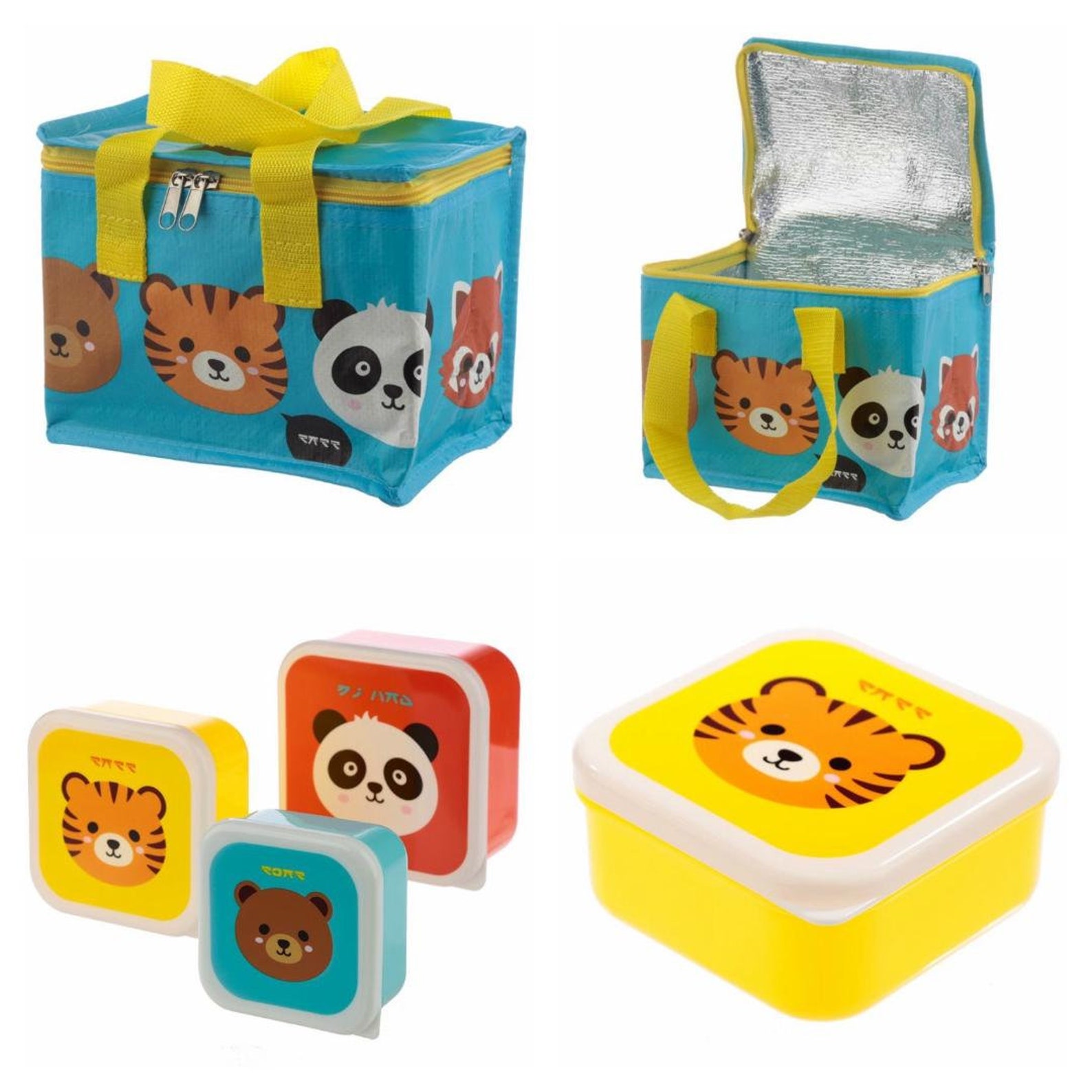 Colourful Zoo Animals Design Lunch bag and x3 Lunch Box Etsy