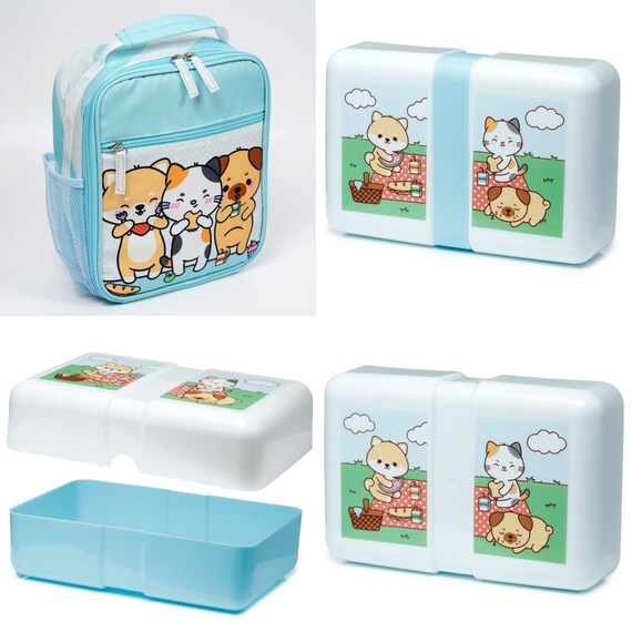 Fiambrera sin BPA para niños, lindos animales de compañía, juego de bolsas  aislantes para el almuerzo, bolsa de almuerzo para niños, juego de almuerzo  a juego para la escuela de niñas 